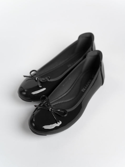 Honey Glossy Ballerina Flats