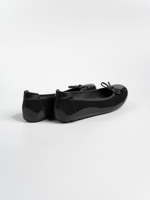 Honey Glossy Ballerina Flats