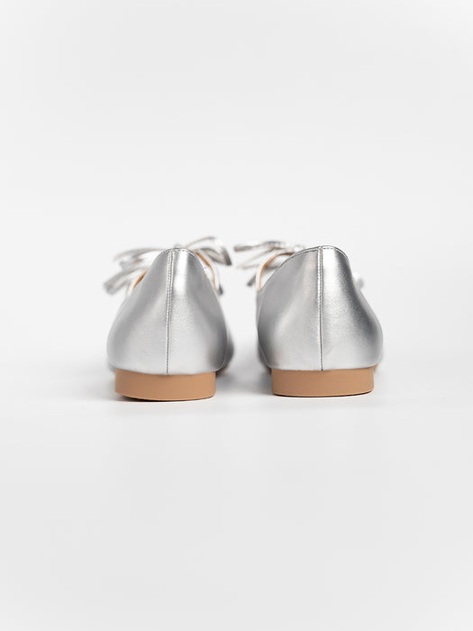 Clara Glossy Ribbon Flats