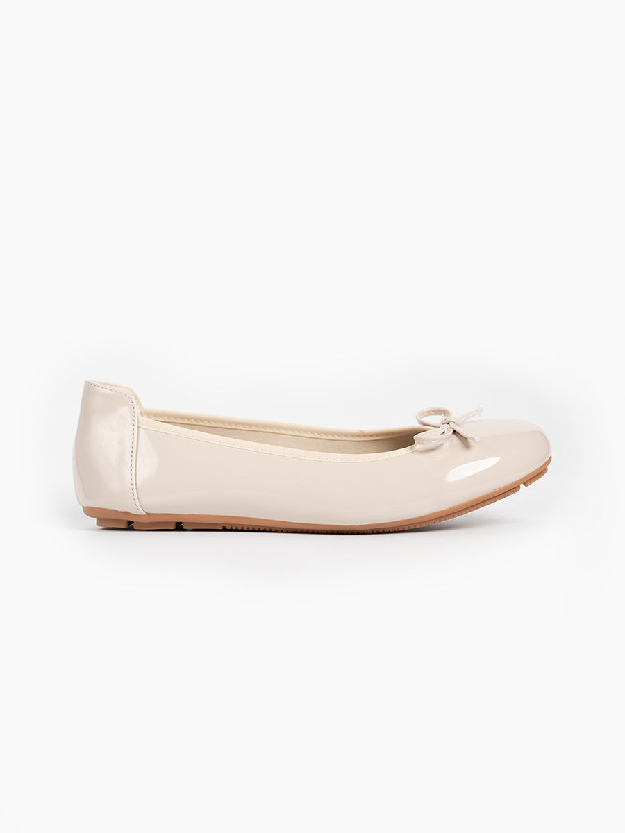 Honey Glossy Ballerina Flats