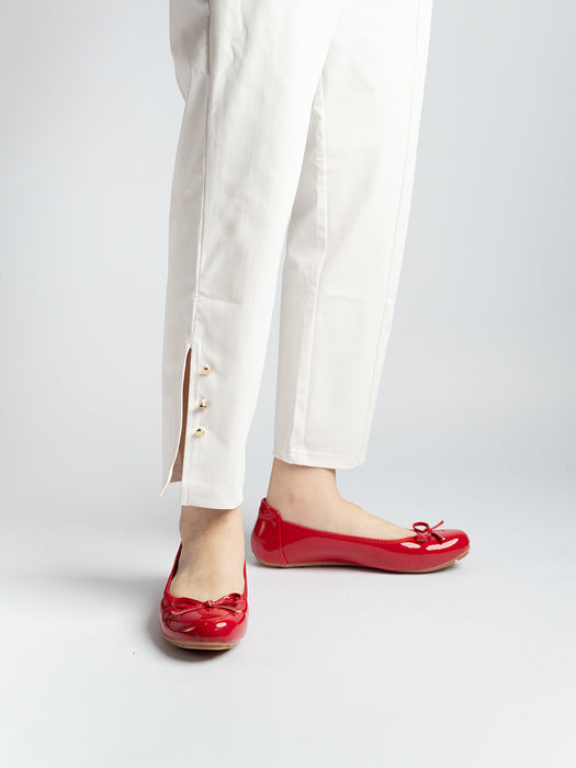 Honey Glossy Ballerina Flats