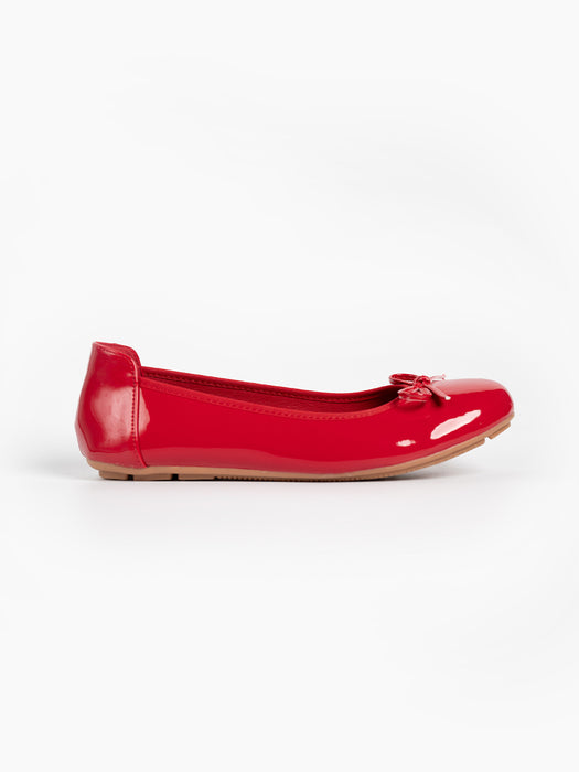 Honey Glossy Ballerina Flats
