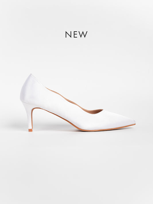 Satin Scallop Pumps