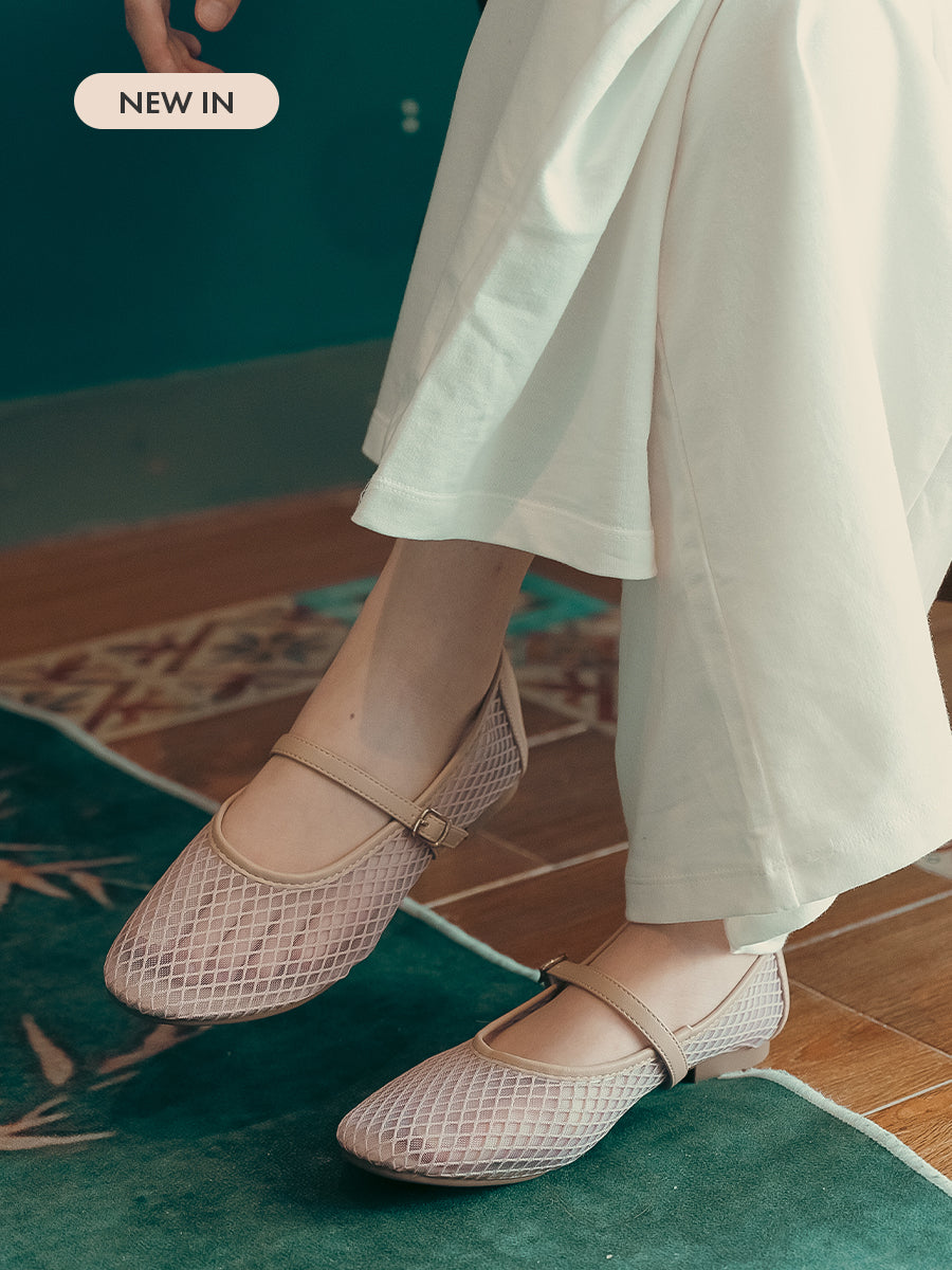 Gianna Mesh Ballerina Flats
