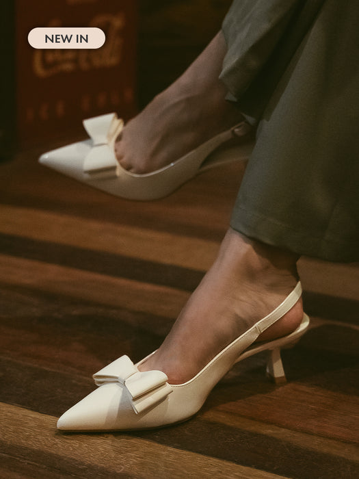 Winnie  Bow Flared Heels