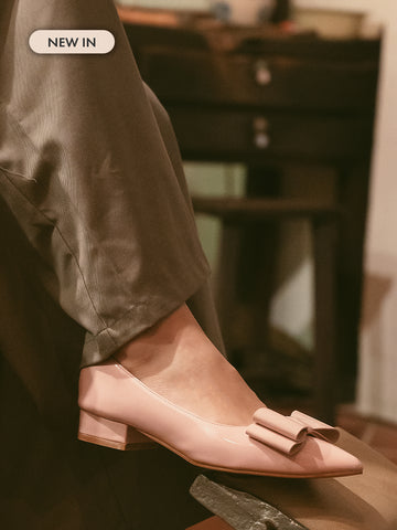 Winter Bow Mid Heels