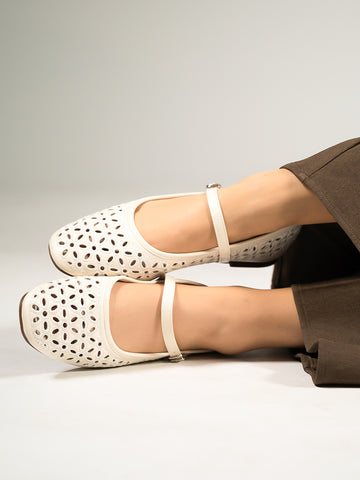 Elora Eyelet Strap Flats