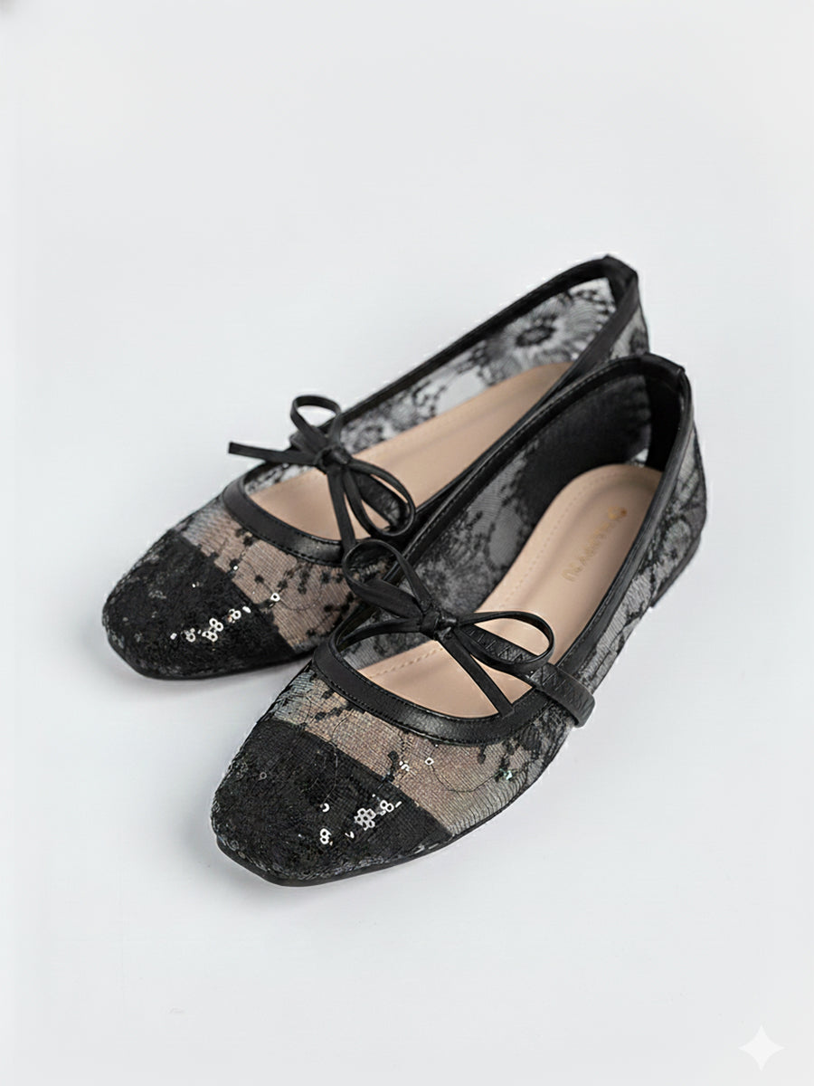 Ezra Lace Ribbon Flats