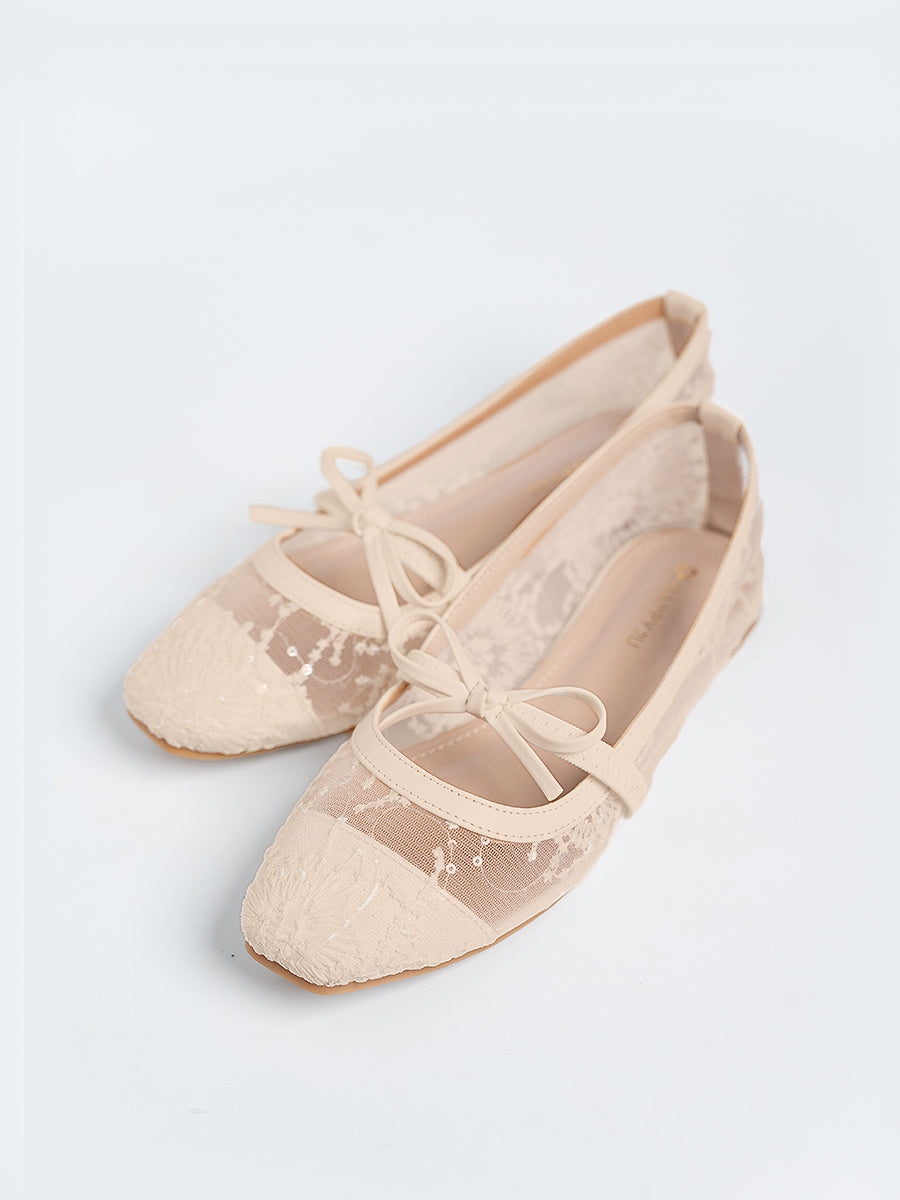 Ezra Lace Ribbon Flats