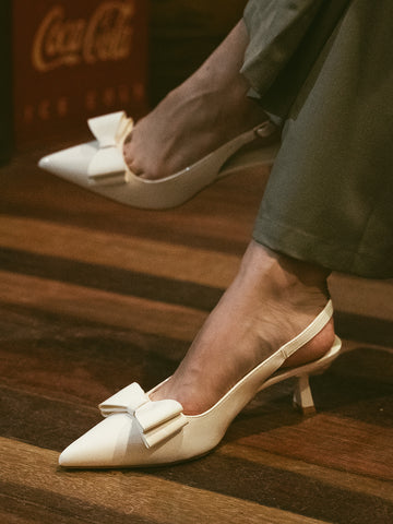 Winnie  Bow Flared Heels