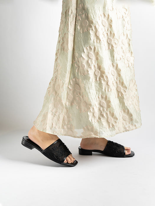 Elysia Lace Sandal Slides