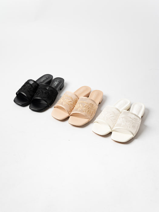 Elysia Lace Sandal Slides