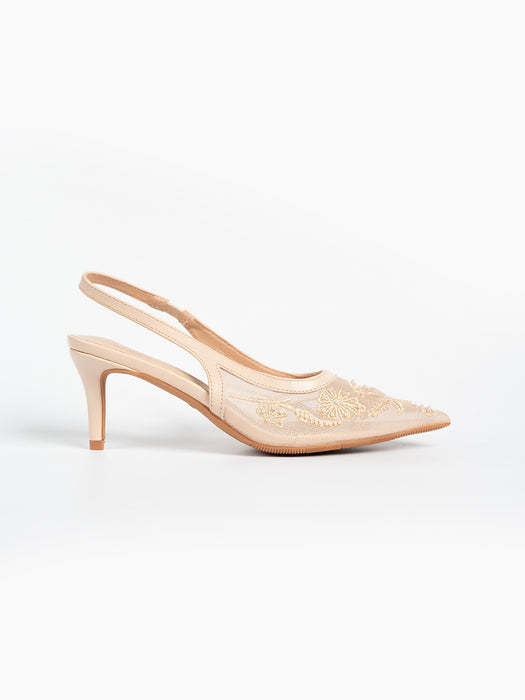 Evora Lace Slingbacks Pumps
