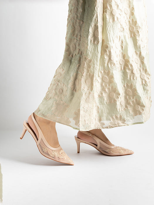 Evora Lace Slingbacks Pumps