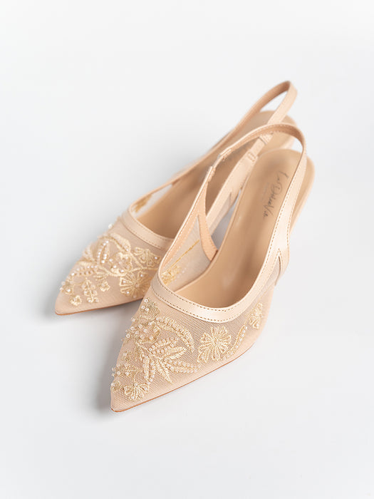 Evora Lace Slingbacks Pumps