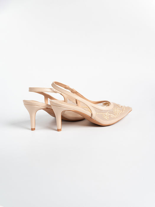 Evora Lace Slingbacks Pumps
