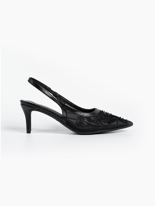 Evora Lace Slingbacks Pumps