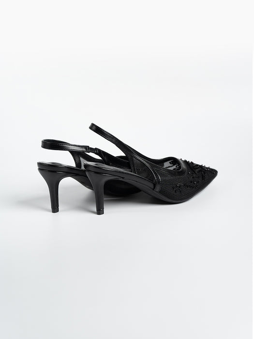 Evora Lace Slingbacks Pumps
