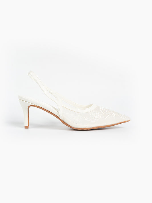 Evora Lace Slingbacks Pumps