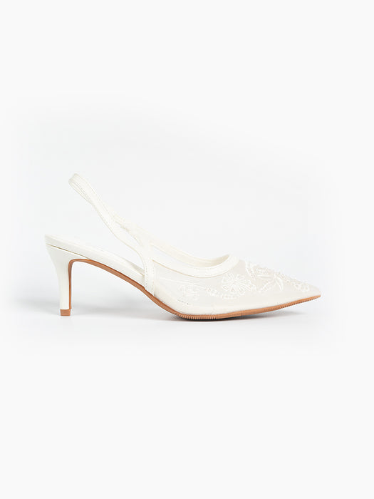Evora Lace Slingbacks Pumps