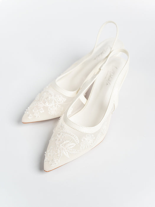 Evora Lace Slingbacks Pumps