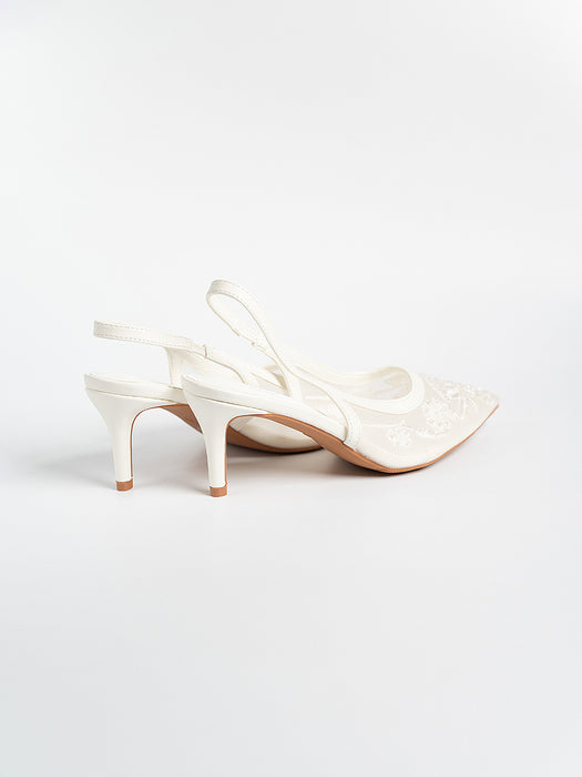 Evora Lace Slingbacks Pumps