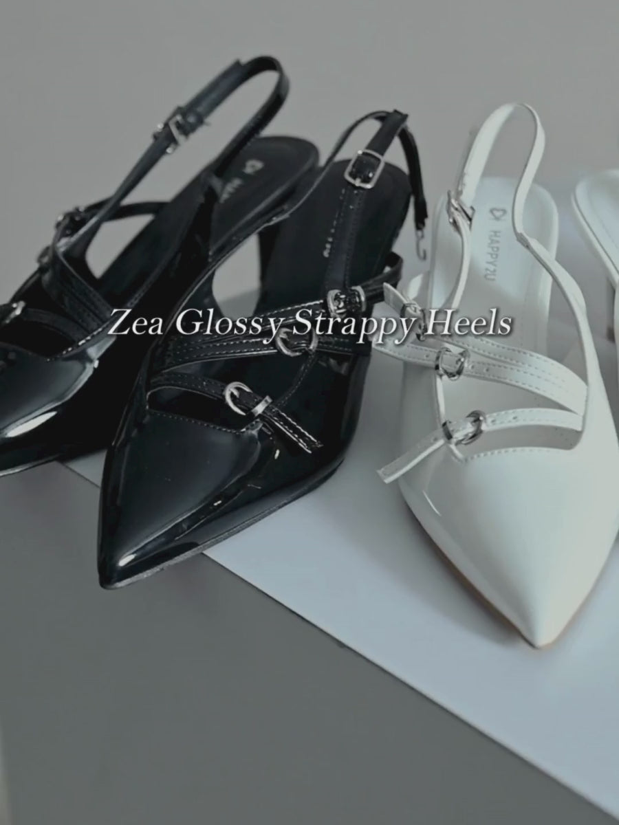 Zea Glossy Strappy Heels