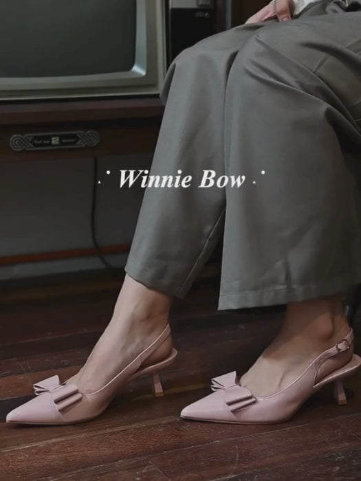 Winnie  Bow Flared Heels