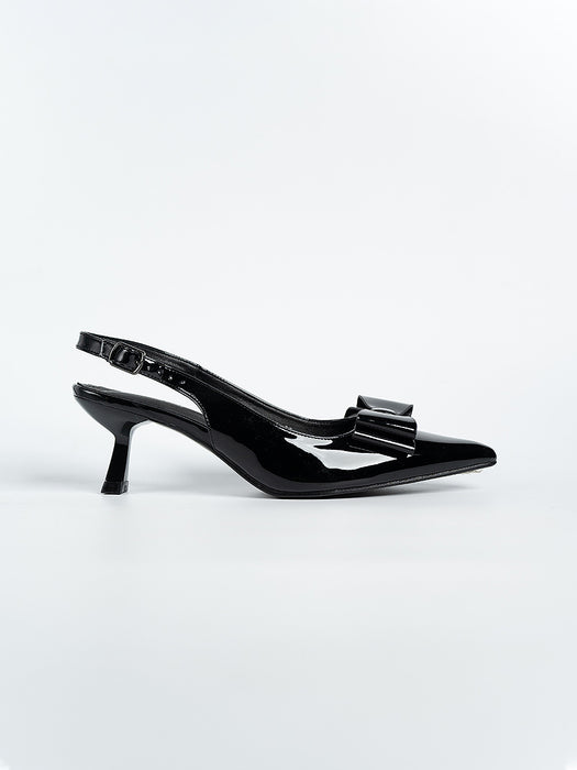Winnie  Bow Flared Heels