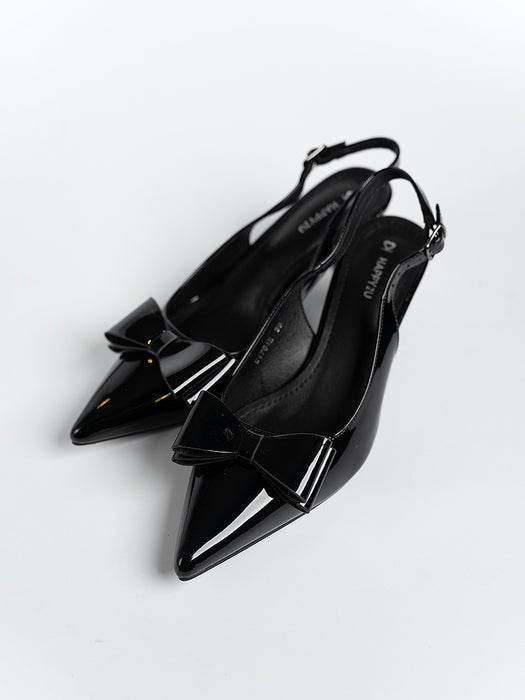Winnie  Bow Flared Heels