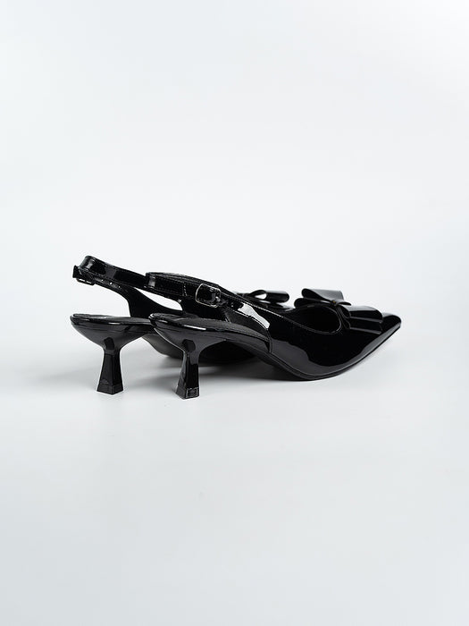 Winnie  Bow Flared Heels
