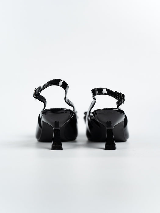 Winnie  Bow Flared Heels