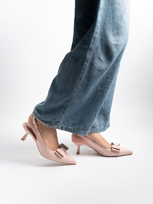 Winnie  Bow Flared Heels