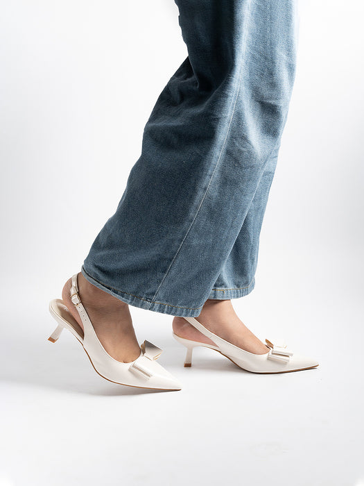 Winnie  Bow Flared Heels