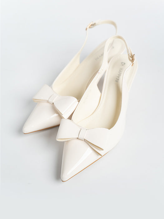 Winnie  Bow Flared Heels