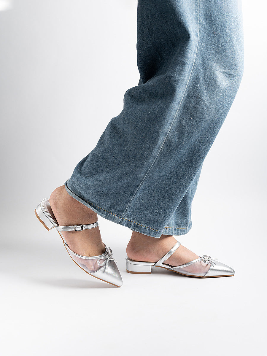 Zaria Ribbon Mesh Mules